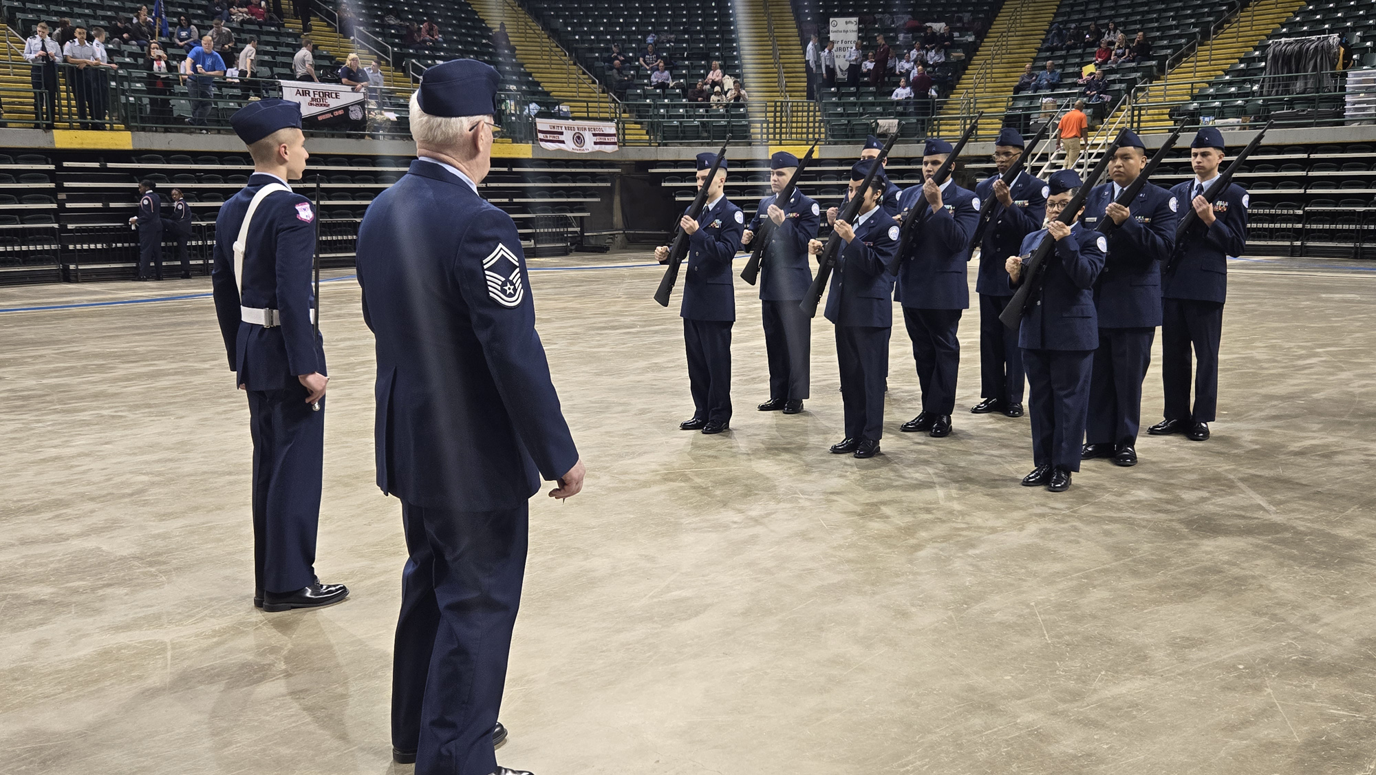 Air Force JROTC teams in formation