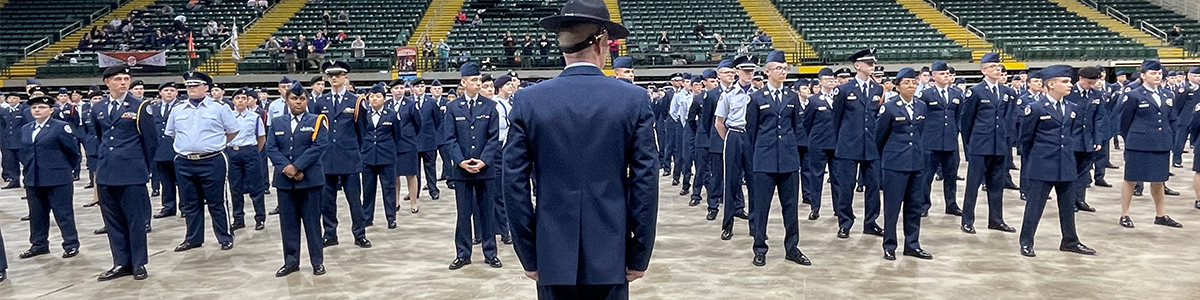 JROTC cadets in formation