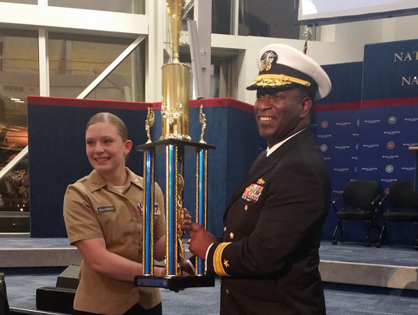 Awards ceremony with trophies