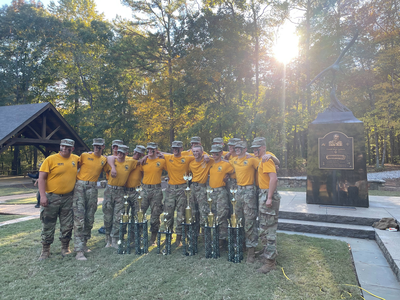Awards ceremony with trophies